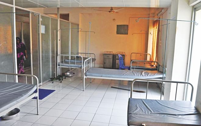 Empty ward of the hospital.  PHOTO: STAR