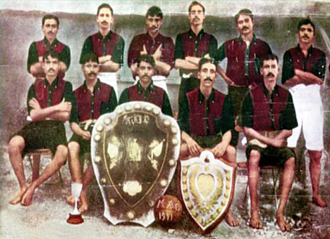 Samad with his team after winning IFA Champions Sheild in 1934.