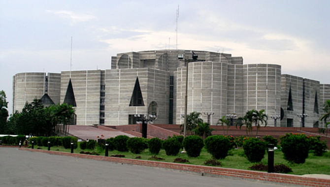 Jatiyo Sangsad Bhaban, the house of the Parliament of Bangladesh