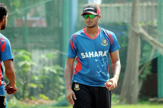 Ace Bangladesh all-rounder Shakib Al Hasan attends a training session in preparation for the upcoming Zimbabwe series at the Sher-e-Bangla National Stadium yesterday. PHOTO: STAR