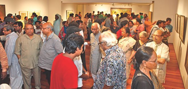 The opening saw a large turnout, including eminent artists