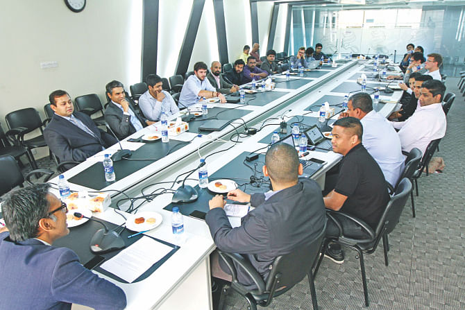 Young entrepreneurs attend a discussion on digital vision of Bangladesh at The Daily Star Centre in the capital yesterday.  Photo: Star 