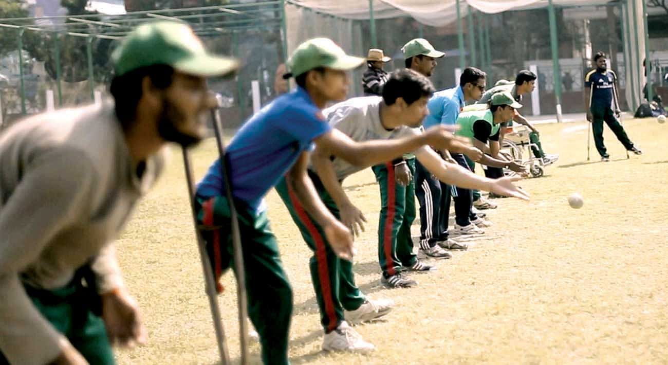 Practice going on for the upcoming Physically-Challenged Premier League. Photo courtesy: PDF