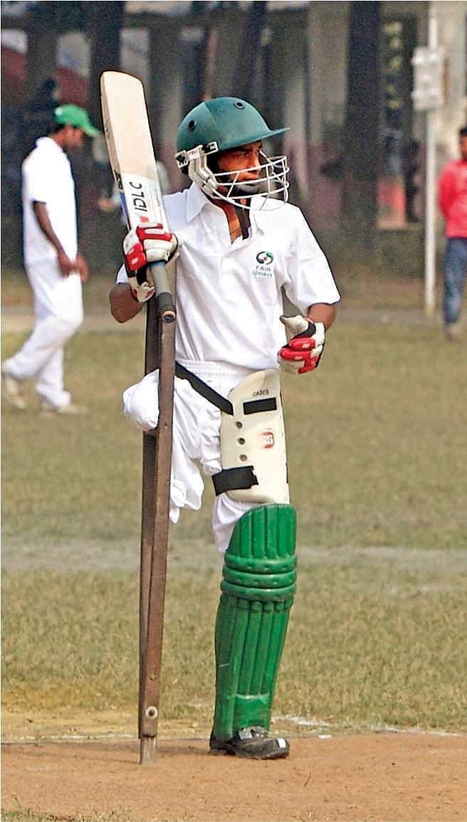 Determined persons like this batsman  can overcome any challenge.  Photo courtesy: PDF