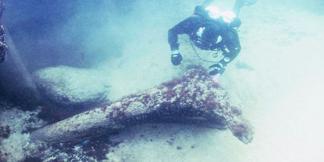 Divers in Sweden have discovered a rare collection of Stone Age artefacts buried beneath the Baltic Sea, pictured. Archaeologists believe the relics were left by Swedish nomads 11,000 years ago and the discovery may be evidence of one of the oldest settlements ever found in the Nordic region, dubbed 'Sweden's Atlantis'.