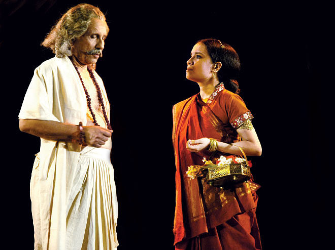 Ramendu with his daughter Tropa in Madhavi. 