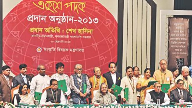 Twelve eminent personalities and an organisation received Ekushey Padak 2013 in recognition of their contribution in different fields.