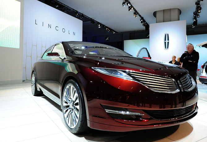 The Lincoln MKZ concept car is on display at the 2012 Washington Auto Show in Washington, DC. Photo: AFP/File
