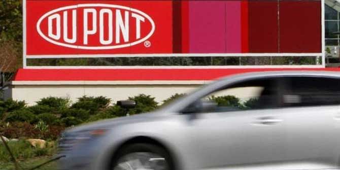 A view of the Dupont logo on a sign at the Dupont Chestnut Run Plaza facility near Wilmington, Delaware, April 17, 2012. Photo: Reuters