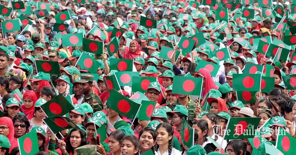 STAR file photo of the event 'Lakho Konthe Shonar Bangla' on March 26, 2014 at the National Parade Ground in the capital