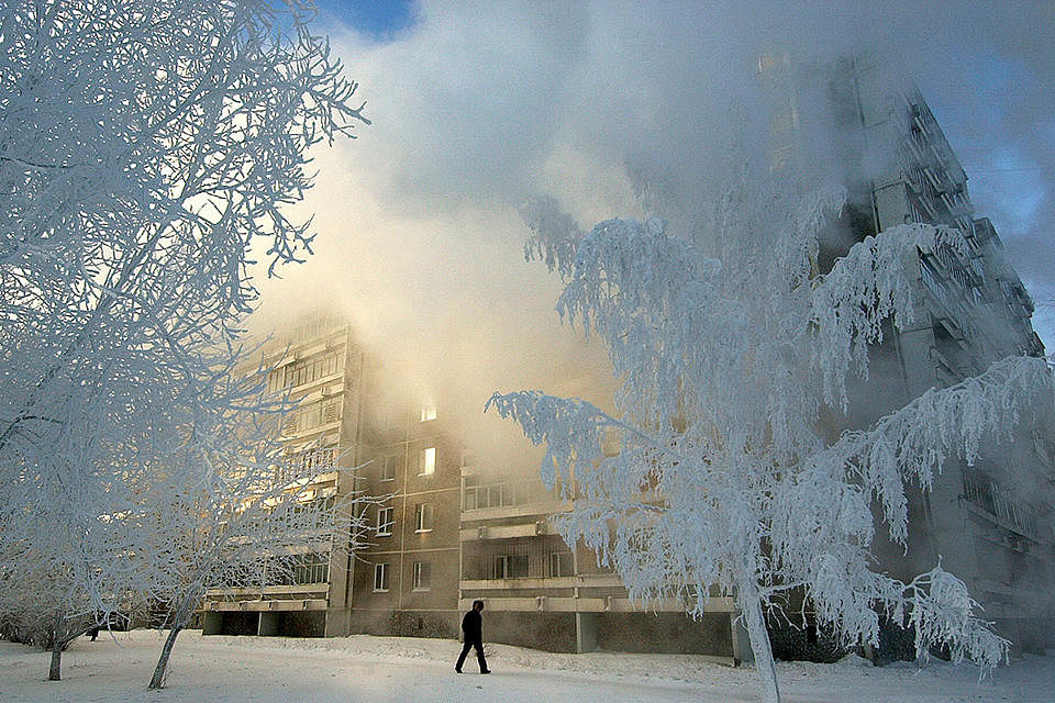 A January 19, 2006, file photo of ice-covered trees in the city of Yekaterinburg, 900 miles east of Moscow. Photo: Yahoo Sports