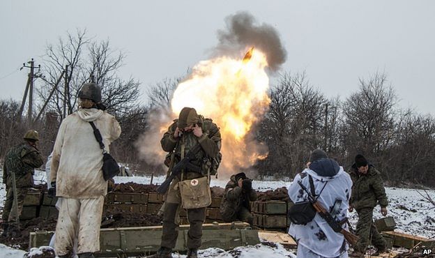 Rebels are surrounding Ukrainian government troops in the flashpoint town of Debaltseve. Photo: AP