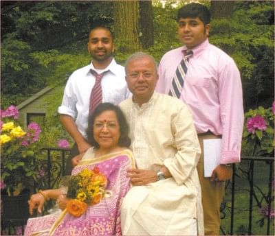 Dr. Nabi with wife and sons