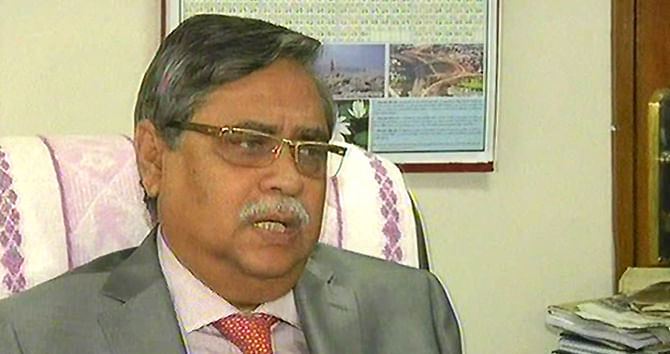 ACC Commissioner Md Sahabuddin speaking to reporters on the graft report published by Transparency International on Wednesday. Photo: TV grab