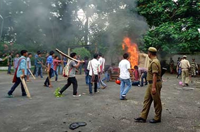 Protests erupt against Assam violence by NDFB militants. Photo: Twitter 