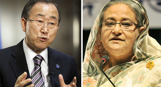 Ban Ki-moon and Sheikh Hasina