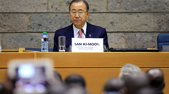 UN Secretary-General Ban Ki-moon participates at the United Nations Environment Programme (UNEP) summit at the headquarters in Gigiri, Nairobi, October 30, 2014. Photo: Reuters