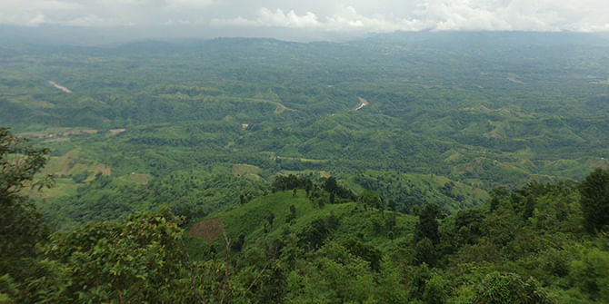 An aerial view of Nilgiri in Bandarban. Photo taken from Wikipedia.