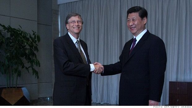 Bill Gates met with Chinese president Xi Jinping in 2013. Photo taken from CNN