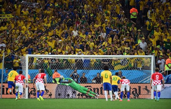Neymar of Brazil takes a penalty kick against Stipe Pletikosa of Croatia during the 2014 FIFA World Cup Brazil Group A match between Brazil and Croatia at Arena de Sao Paulo on June 12, 2014 in Sao Paulo, Brazil. Photo: Getty Images