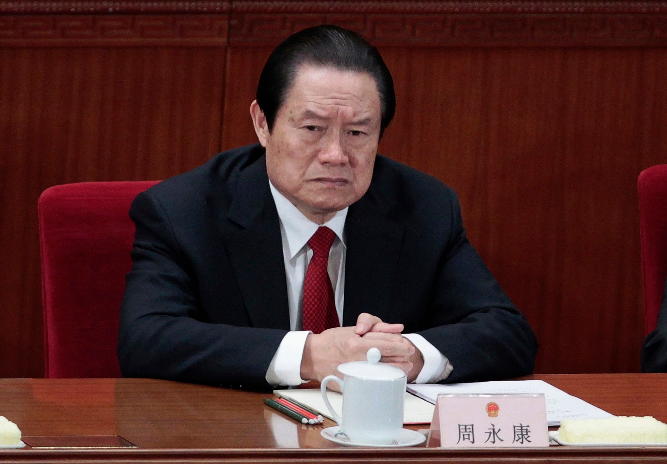 China's former Politburo Standing Committee Member Zhou Yongkang attends the closing ceremony of the National People's Congress (NPC) at the Great Hall of the People in Beijing in this March 14, 2012 file photo. Photo: Reuters