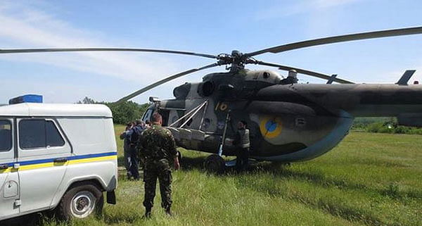 The helicopter had just taken off after transporting soldiers to a Ukrainian base. Photo: Courtesy