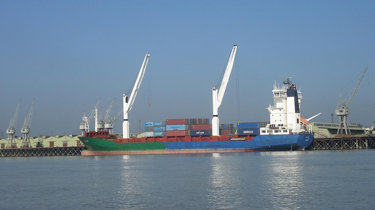 A view of Chittagong port.