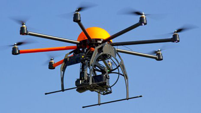 A flying drone. Photo: BBC 