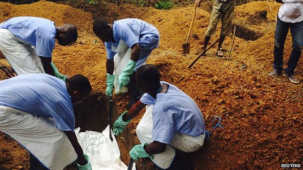 Strict precautions must be observed when burying those who have died of Ebola. Photo taken from BBC