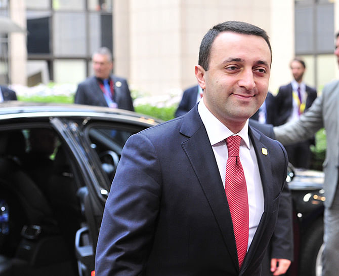 Georgian Prime minister Irakli Garibachvili arrives for the second day of European Union Council on June 27, 2014 at the EU headquarters in Brussels as the EU leaders sign an Association Agreement (AA) with Ukraine, Georgia and Moldova. Photo: Getty Images