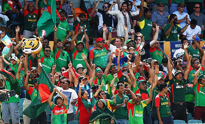 Support for Bangladesh during the seventh ICC cricket World Cup 2015 match against Afghanistan at Canberra on February 17, 2015. Photo: ICC