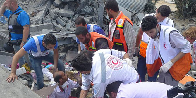 Rescuers found critically injured Asmaa el-Helou after she had been buried in the rubble for 12 hours. Photo taken from BBC