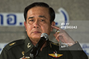 Thai Army chief General Prayut Chan-O-Cha gestures during a press conference at the Army Club in Bangkok on May 20. Photo: Getty Images