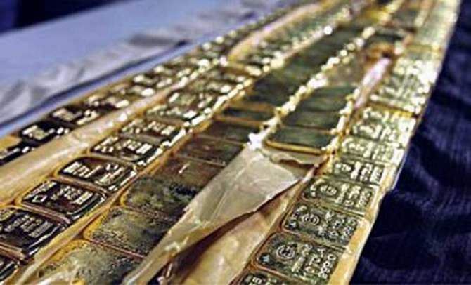 This July 23, 2013 photo shows some of the gold that was seized from a man returning from Muscat at Shah Amanat International Airport in Chittagong. Photo: STAR