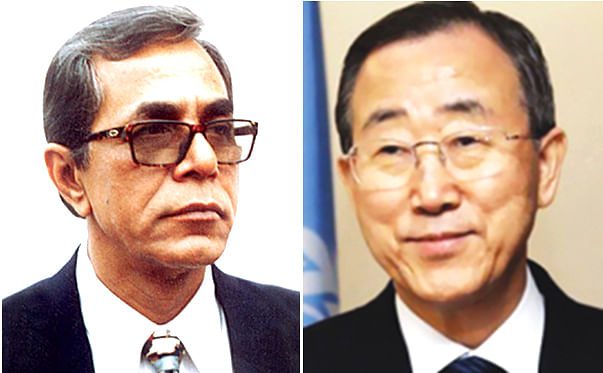 Bangladesh President Abdul Hamid  and UN Secretary General Ban Ki-moon