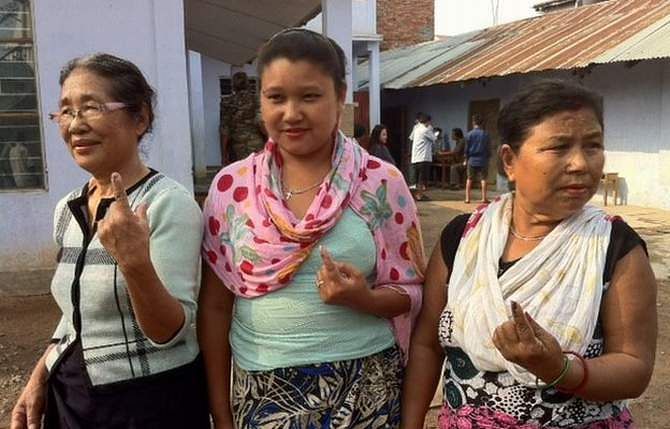 Voters have cast their ballots in the tiny state of Nagaland. The photo is taken from BBC website.