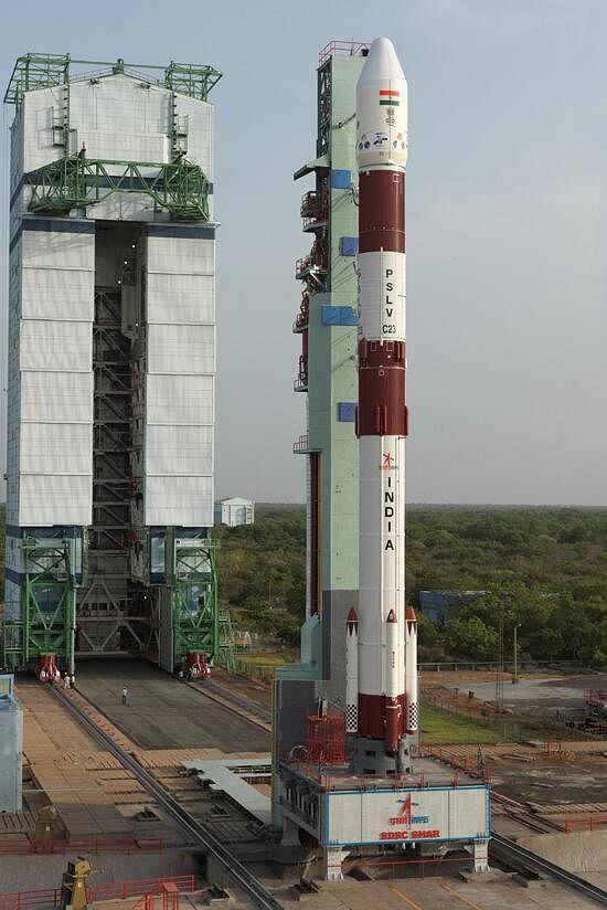 PSLV-C23 at Satish Dhawan Space Centre. Photo: Indian Minister Piyush Goyal's Tweet