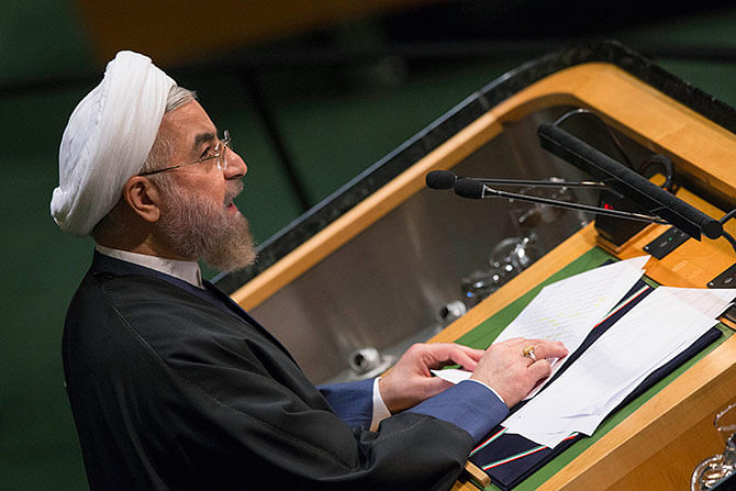 Iranian President Hassan Rouhani addresses the 69th United Nations General Assembly at the United Nations Headquarters in New York, September 25, 2014. Photo: Reuters