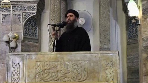 IS leader Abu Bakr al-Baghdadi is believed to have two wives, neither of whom are called 'Saja. Photo: BBC