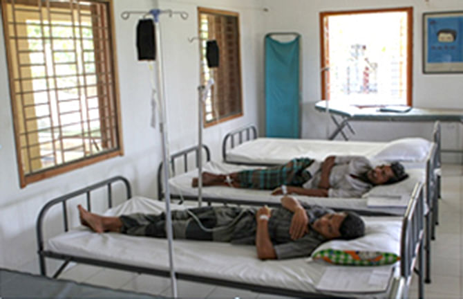 Patients receiving treatment for kala-azar using single-dose AmBisome infusion in Suryakanta hospital, Mymensingh, April 2014. Photo taken from WHO website