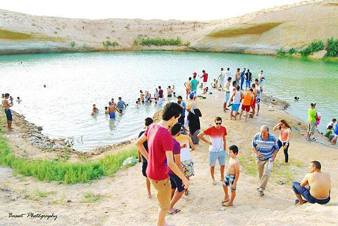 Authorities have warned the water could be radioactive and cause cancer. Photo taken from a Facebook page on LAC De GAFSA