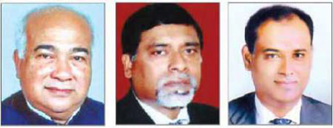 Housing and Public Works Minister Eng Mosharraf Hossain, State Minister for Health Zahid Maleque and State Minister for Land Saifuzzaman Chowdhury (from left). Photo taken from Prothom Alo