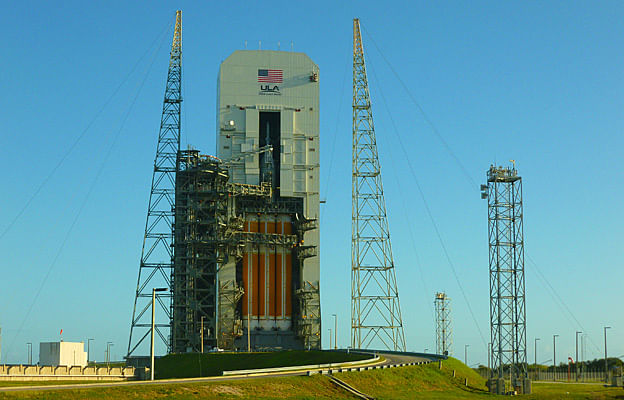 The Delta IV-Heavy is acting as a stand-in on this occasion. Photo: BBC