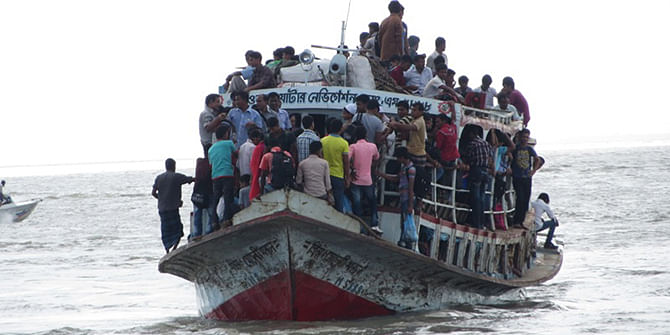 A overcrowded launch in the Padma river. Star file photo