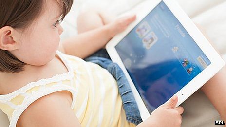 Increased use of tablets and smartphones may be harming children's neuro-motor development. Photo taken from BBC