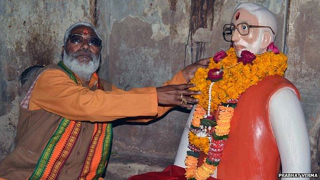 However, an earlier idol of Modi in Uttar Pradesh is still in use. Photo taken from BBC.