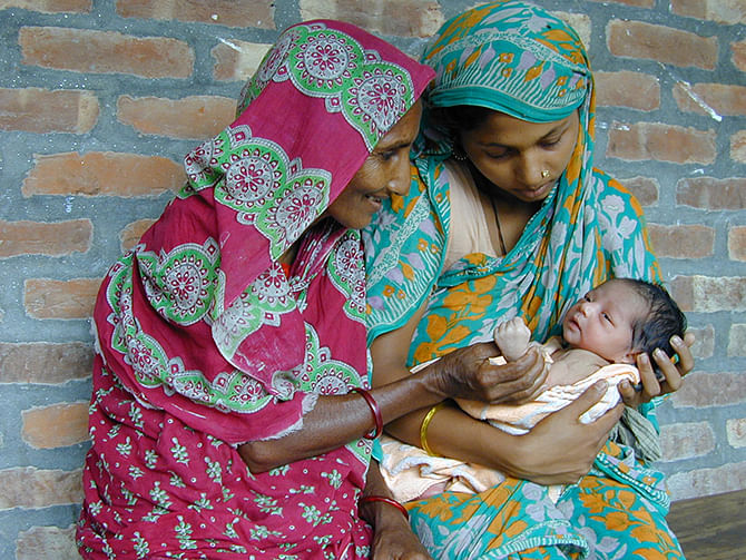 A newborn child in Matlab, Bangladesh. Photo: Courtesy 