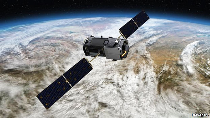 Artist's impression: The satellite weighs about 455kg and will initially operate for two years. This photo is taken from BBC Online