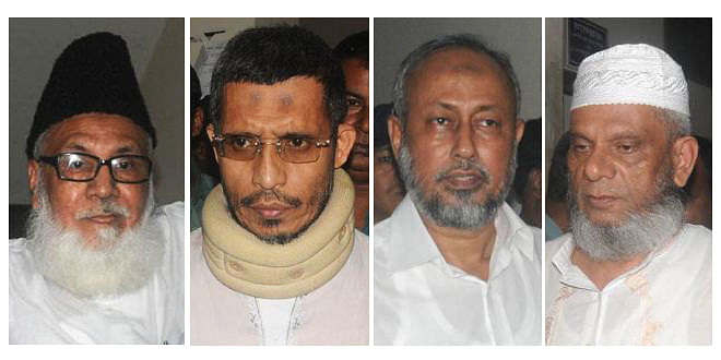 From L-R: Motiur Rahman Nizami, Lutfozzaman Babar, Rezzakul Haider Chowdhury and Abdur Rahim. Photo: Star