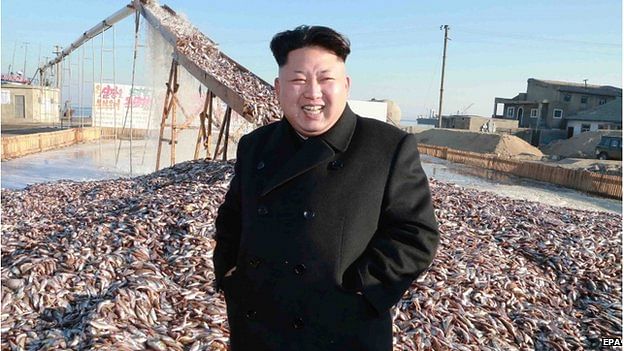 An undated picture made available by the North Korean Central News Agency on November 20 shows North Korean leader Kim Jong-un touring a military fisheries processing factory at an unknown location in North Korea. Photo: BBC